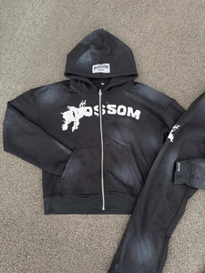 Conjuntos apilados con logotipo impreso personalizado, conjuntos de chándal para hombre, conjuntos de pantalones acampanados de dos piezas, sudaderas con capucha, chándales, chándal para hombre - Product Image 4