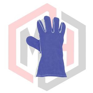 Guantes de Soldadura, Guantes Largos con Costuras de Kevlar, Azules, Personalizados, de Cuero, Antideslizantes, Resistentes a Desgarros, Transpirables, de Seguridad - Product Image 3