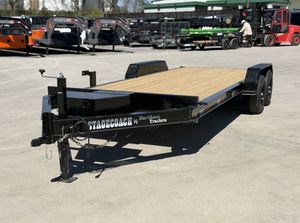 Nuevo Remolque de Plataforma Plana de Doble Eje para Transporte de Autos, Remolque Utilitario de Servicio Pesado con Piso de Madera, Capacidad de Carga de 1001-2000 kg para Transporte de Maquinaria - Product Image 3