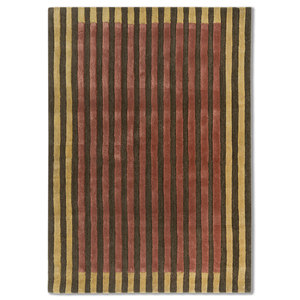 Alfombra Caliedo Verde Hecha a Mano de Lana y Viscosa TNQ-3320 con Patrón Abstracto y Rayas para Sala de Estar, Pasillo, 10 mm de Grosor - Product Image 1