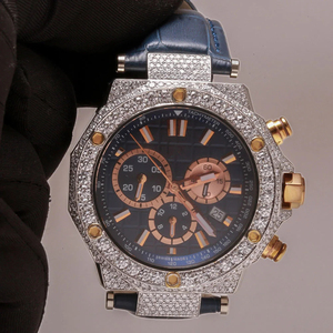 Montre Moissanite VVS personnalisée Iced out Montres cloutées en diamant Moissanite de haute qualité Montre Hip Hop avec bracelet en silicone de 41mm - Product Image 6