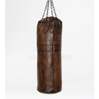 Sac de frappe de boxe professionnel en cuir véritable personnalisé, robuste, avec chaîne métallique, léger, confortable, 2 pieds de haut, logo couleur, sable