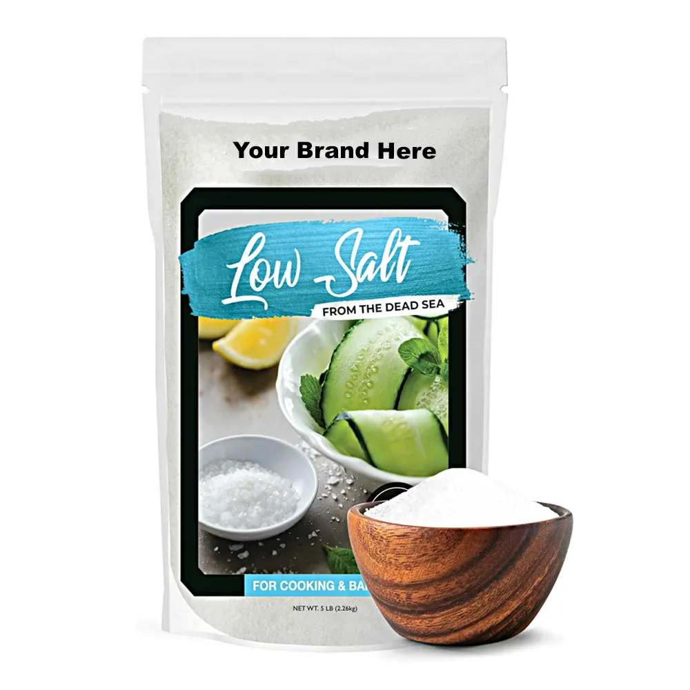 Services de conception de marque privée Mélange minimal de sodium sel extra fin adapté aux besoins diététiques spéciaux Fabriqué aux États-Unis