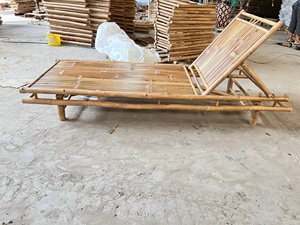 Durable Double Sun <b>Lounger</b> Bamboo Sun <b>Lounger</b> for Beach Resort Decor Bamboo Sunbed with <b>Cushion</b> for Sale - Product Image 5