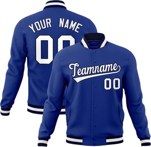 Chaqueta universitaria personalizada OEM para equipos universitarios Mangas de color de contraste con logotipo de apliques bordados para la temporada de primavera - Product Image 3