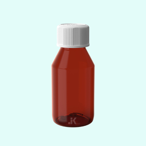 Proveedor de Vietnam, contenedor de jarabe de PET de 100ml de alta calidad, tapa cuadrada resistente a los niños, botellas de plástico ámbar, precio competitivo M0772 - Product Image 1