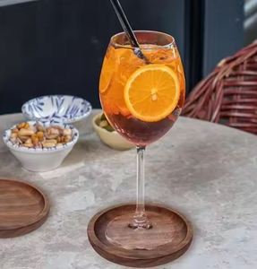 ถาดรองแก้วไม้อะคาเซียทรงกลมแบบกำหนดเองทำด้วยมือสำหรับใช้ในครัวบ้าน - Product Image 5