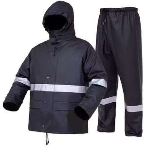 Venta caliente impermeable a prueba de viento resistente reflectante Unisex adulto motocicleta traje de lluvia chaqueta pantalones conjunto transpirable PVC - Product Image 1