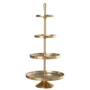 Unique Design Brass Golden <b>Cake</b> <b>Stand</b> With 4 <b>Tier</b> Wedding Event Party Decoration Snacks and Cookies Display <b>Stand</b> - Product Image 1