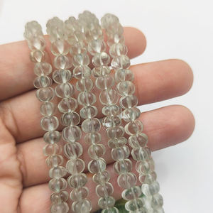 Brins de perles de citrouille de pierres précieuses de 8 pouces de long pour la sculpture de perles de 8 pouces de long brin de perles lâches de 8 pouces de long - Product Image 5