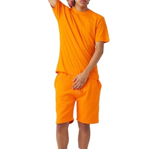 Conjunto Deportivo de Verano de Alta Calidad con Logotipo Personalizado, Chándal de Algodón Transpirable de Dos Piezas, Conjunto de Camiseta y Pantalones Cortos para Hombre - Product Image 1