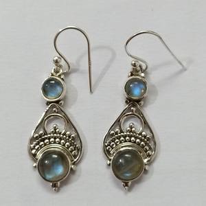 Pendientes Colgantes de Labradorita de 10 mm con Plata de Ley Chapada en Oro, Estilo Vintage, Certificados por IGI, Regalo de Compromiso, Boda o Fiesta - Product Image 5