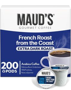 Cápsulas de Café Francés Tostado Maud's, 200 Unidades, Café Tostado Oscuro en Cápsulas Individuales – Café 100% Arábica - Product Image 1
