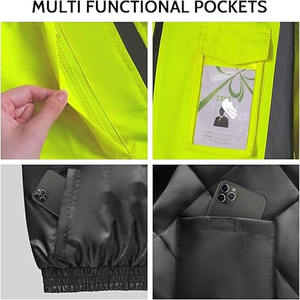 เสื้อแจ็กเก็ตเพื่อความปลอดภัยในการทำงานของผู้ชายเสื้อฮู้ดสะท้อนแสง - Product Image 5