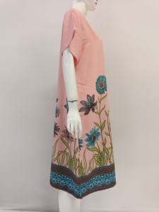 Le nouveau motif Robe d'été Tous les jours Confortable Top-Down Front Button Daster Casual or Sleepwear Knee-Length Dress - Product Image 4