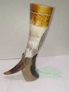 Jarra de búfalo de talla vikinga personalizada, hecha a mano, Ágata Natural, cuerno para beber, estilo Animal, decoración de cerveza - Product Image 2