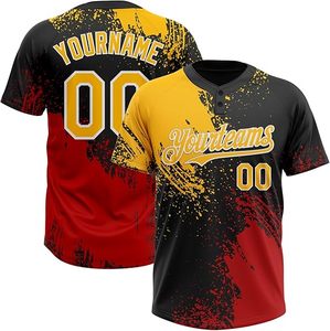Chemises de maillot de Baseball à col en V solide sublimé personnalisé pur Logo de l'équipe personnalisé numéro Baseball Softball porter des chemises de maillot t-shirt - Product Image 1
