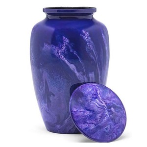 Urna de cremación con relieve de flor de aluminio, urna de cremación recubierta de esmalte, diseño moderno, cenizas funerarias, la mejor calidad - Product Image 2