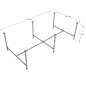 HBON007 4-Cluster <b>Table</b> with Modern Industrial Design 240x120 Plate Wood Metal <b>Desk</b> for Office Bedroom School or Hospital Use - Product Image 6