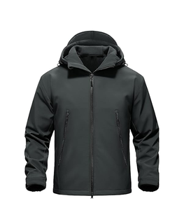 Veste Softshell à Capuche pour Homme Imperméable Doublée en Polaire Veste de Pluie Légère Coupe-Vent Manteau d'Hiver Randonnée en Plein Air - Product Image 1