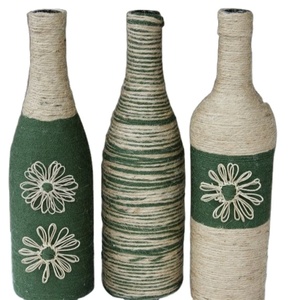 Standard High Selling Quality Jute Wine Bottle Elegant for Home Hotel Decor Usage in Wholesale Cheap Price Jute Bottle - Product Image 1