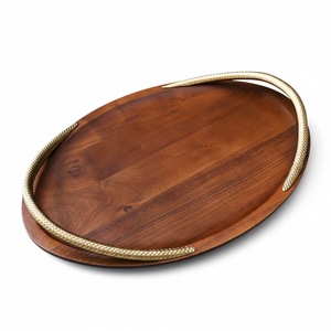 Plateau de service carré en bois de manguier fait à la main avec motif tribal imprimé et poignées découpées, plat en bois décoratif pour la décoration de la maison - Product Image 6