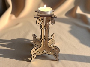 Bougeoir en bois à six colonnes, idéal pour la décoration intérieure, centre de table et éclairage festif, fabriqué à la main en Inde - Product Image 2