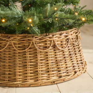 Handwoven Rattan Christmas <b>Tree</b> <b>Collar</b> Wide Wicker <b>Tree</b> Skirt High Quality OEM ODM Factory Wholesale Best Seller - Product Image 3