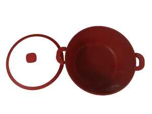 Ensemble de casseroles antiadhésives en marbre rouge 30 cm avec couvercle en verre par Shorbull, casserole en aluminium pour cuisinières à gaz et à induction, design moderne, léger - Product Image 5