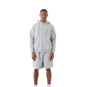 Heavyweight 400 Gsm Fleece Zipper Hoodie 100% algodón Sólido Negro Regular Fit Temporada de invierno Cuello con capucha Sudaderas con cremallera - Product Image 3