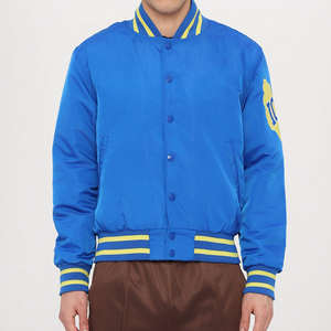 Dernière veste universitaire bleu royal de haute qualité pour hommes Letterman College Baseball Bomber veste chaude col côtelé avec poignets - Product Image 1