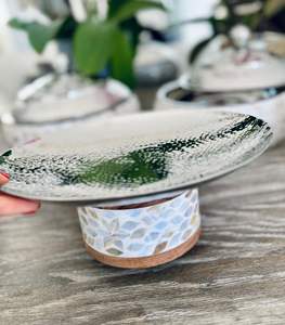 Factory Wholesale Custom Mother of Pearl Inlay <b>Chocolate</b> Stand Handmade Capiz <b>Shell</b> Cake Stand for Ramadan from India - Product Image 4