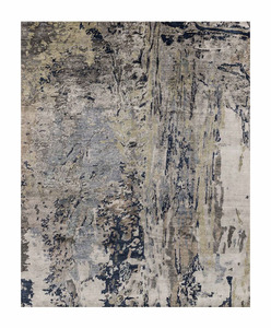 Tapis moderne de luxe en soie de bambou, motif abstrait noué à la main, pour le salon, lavable, à usage domestique - Product Image 1