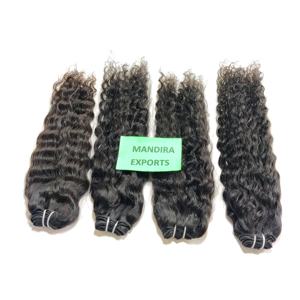 Vente en gros d'extensions de cheveux humains indiens bouclés non transformés de meilleure qualité 100% paquets vierges bruts de couleur noire - Product Image 6