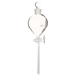 Entonnoir de séparation en forme de globe en verre borosilicaté de haute qualité du fabricant indien fournitures de laboratoire en gros - Product Image 1
