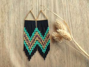 ของขวัญเครื่องประดับแฟชั่นผู้หญิง Boho แก้วเมล็ดลูกปัดทอต่างหูลูกปัดหลากสีทำด้วยมือต่างหูพู่ยาวสำหรับงานเลี้ยง - Product Image 5