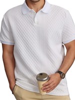 T-shirt d'été à col revers en jacquard tricoté fin et respirant, grande taille, prix usine OEM Chine Bangladesh