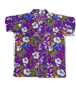 Chemises hawaïennes à manches courtes pour hommes, nouveau Design, personnalisé, imprimé cerise et perroquet, en coton imprimé par Sublimation, à vendre - Product Image 1