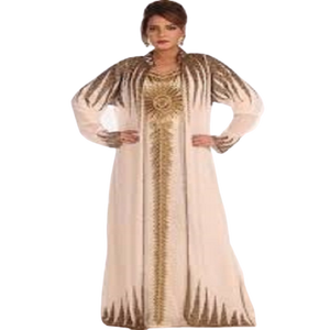 Robes Abaya de maternité pour femmes musulmanes arabes, longues, de type kaftan, luxueuses, en dentelle et velours, brodées de sequins, avec traîne détachable - Product Image 3