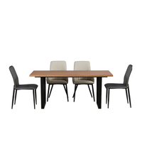 Ensemble de meubles de salle à manger en MDF, dernière collection, 6 chaises, table et chaises de salle à manger modernes et peu encombrantes pour usage hôtelier