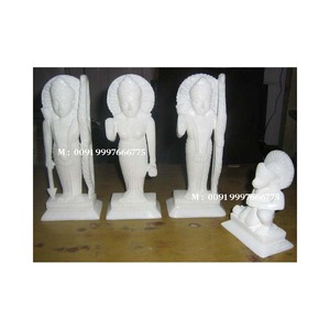 Magnifique statue de Shree Ram Darbar en marbre blanc avec Mata Sita, idéale pour les Diwali et Dussehra Pooja, au meilleur prix pour les acheteurs. - Product Image 1