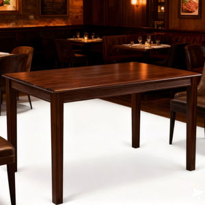 Table à manger rectangulaire moderne en bois massif Solobeat pour hôtel, utilisation en extérieur, finition naturelle - Product Image 1