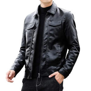 Chaqueta de Cuero de Invierno para Hombre, de Alta Calidad, Moderna, Entallada, Informal, con Forro Polar, Acolchada, Abrigada - Product Image 4