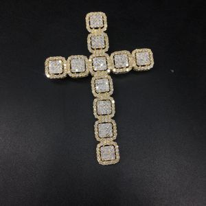 Pendentif croix en or jaune 10 carats 1,50CTW pour homme sans chaîne - Product Image 5