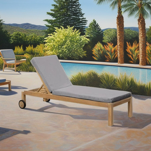 Tumbona Reclinable de Teca Sólida - Moderna y Minimalista para Exteriores, Piscina o Jardín, Resistente a los Rayos UV, Ideal para Hoteles y Villas - Product Image 1
