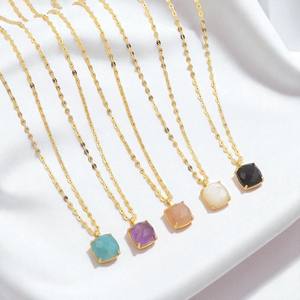 Juego de puntas de cuarzo ahumado con forma de cojín de plata de ley, colgante de cadena de 18 pulgadas, joyería - Product Image 2