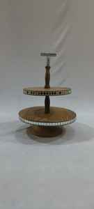 Support à gâteau en bois avec base rectangulaire transparente, forme rectangulaire, charme des délices, outils pour fruits, design gravé, résistant au four, noble - Product Image 6