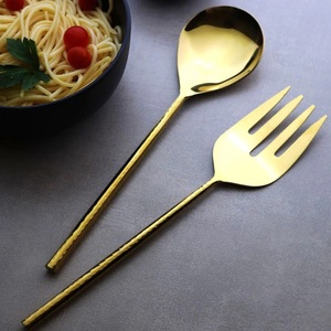 Juego de cubiertos de Metal con mango de diseño de moda chapado en oro, conjunto de cubiertos de Metal, cuchara y tenedor nuevos, precio al por mayor - Product Image 6