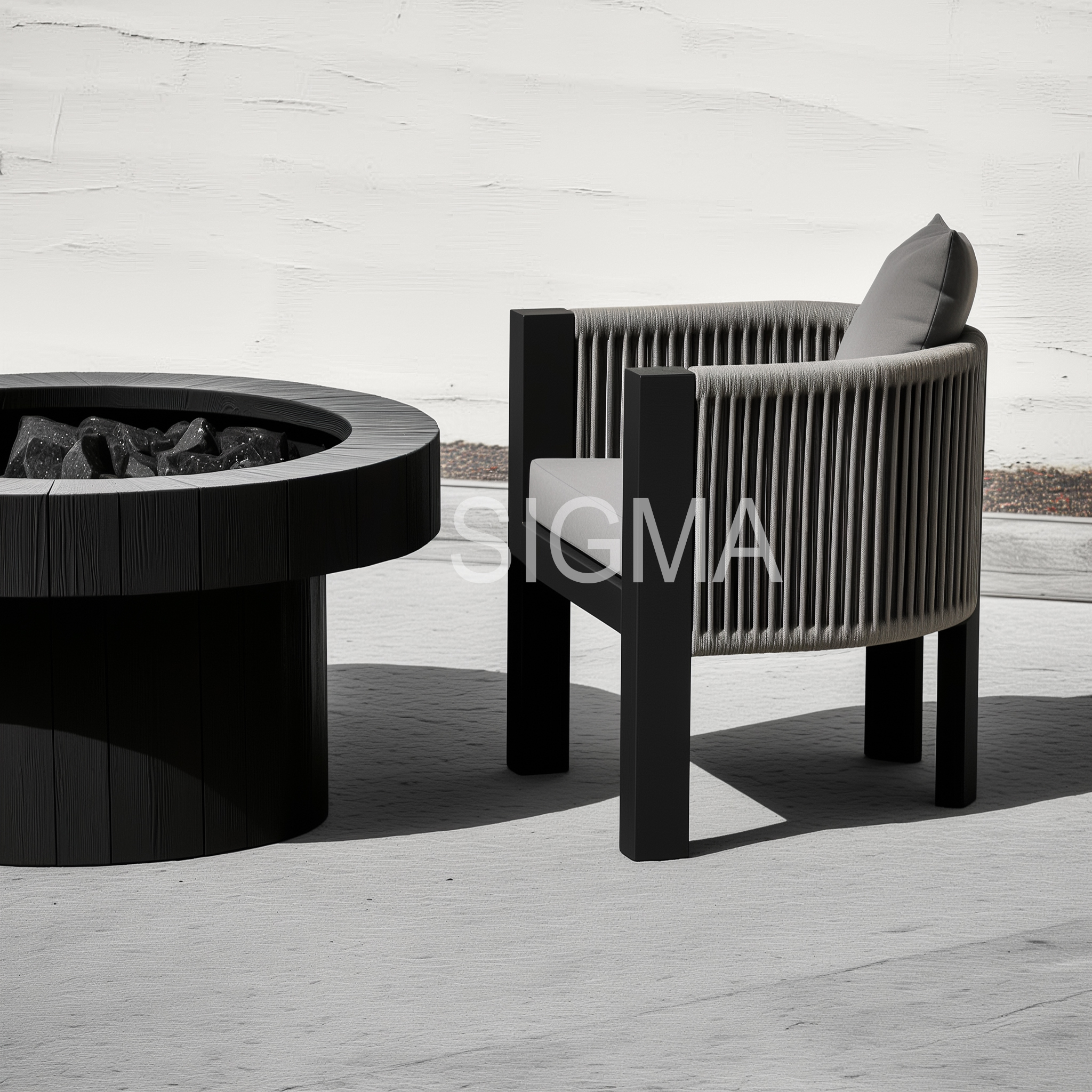 Outdoor Furniture Set Garden Sofa Set Teak Wood Lounge Chair Luxury Dining Table Chaise Set Foam Sofa