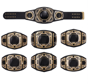 Ceinture de championnat MMA - 100% cuir véritable, couleur et logo personnalisables, épaisseur 3 cm, longueur 2,2 m, design taille haute - Product Image 1